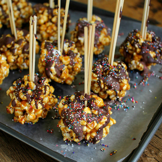 Chocolate Caramel Popcorn Balls