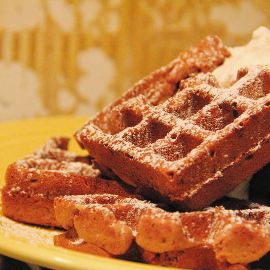 Gluten Free Cambodian Chocolate Coconut Waffles (Nom Pum)