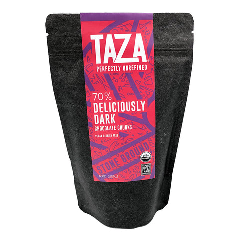Taza 70% Deliciously Dark chocolate chunks, 8 oz bag