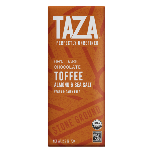 Taza 60% cacao Toffee Almond & Sea Salt chocolate bar