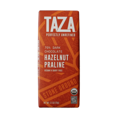 Taza 70% cacao Hazelnut Praline chocolate bar