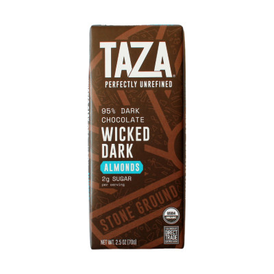 Taza 95% cacao Wicked Dark with Almonds chocolate bar