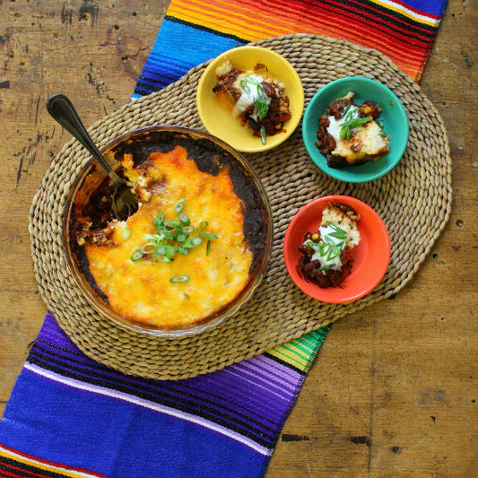Guajillo Vegetable Chili Tamale Pie