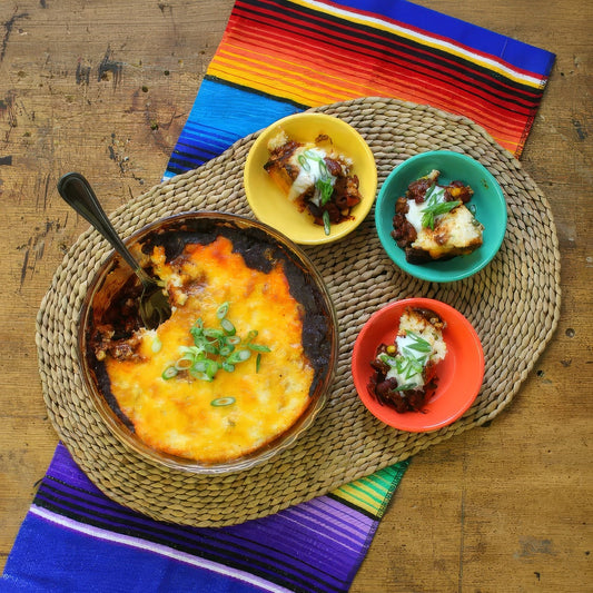 Guajillo Vegetable Chili Tamale Pie