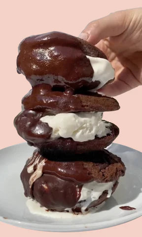 Triple Chocolate Chocolate Chip Ice Cream Sandwiches