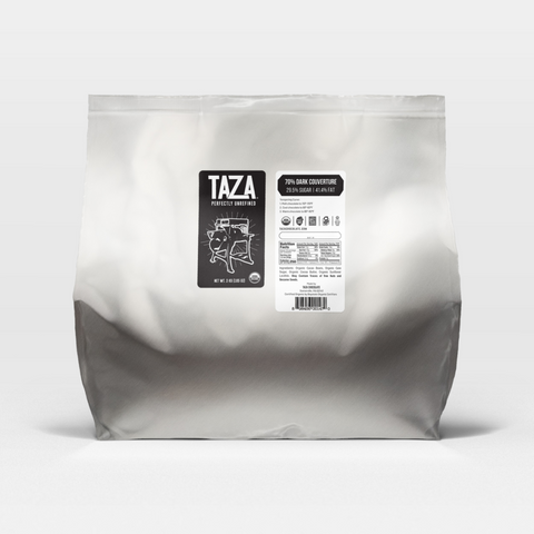 Taza Chocolate 70% dark couverture chunks 3kg bag