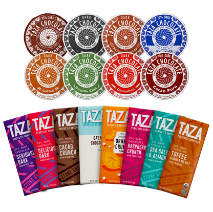 Taza Perfectly Refined Gift Box - photo of individual chocolate items inside