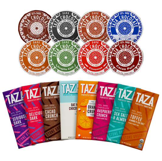 Taza Perfectly Refined Gift Box - photo of individual chocolate items inside
