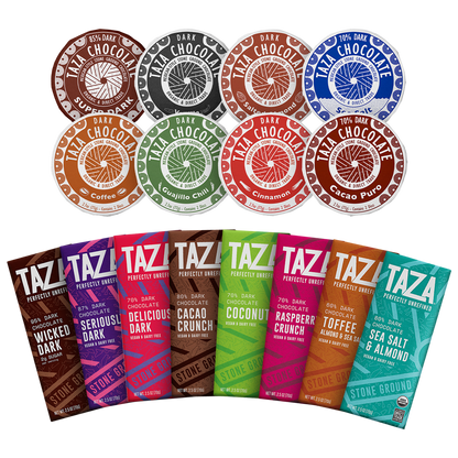 Taza Perfectly Refined Gift Box - photo of individual chocolate items inside
