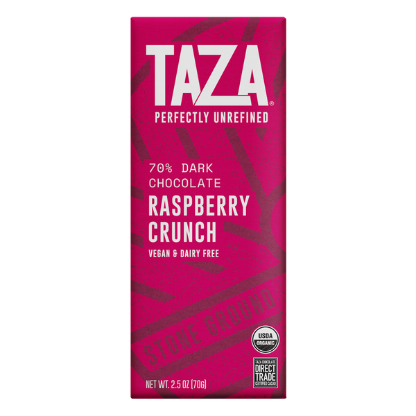 Taza 70% Dark Raspberry Crunch Chocolate Bar – Taza Chocolate