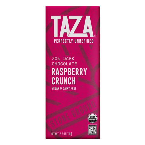 Taza Raspberry Crunch dark chocolate bar