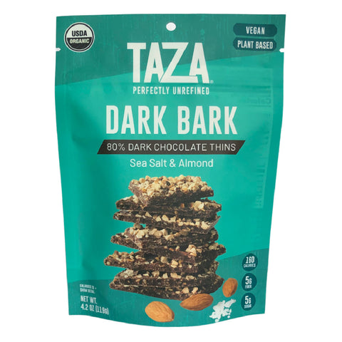 Taza Sea Salt & Almond Dark Bark - 80% dark snacking chocolate