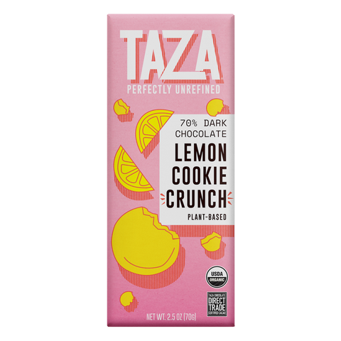 Taza Chocolate 70% dark Lemon Cookie Crunch Bar
