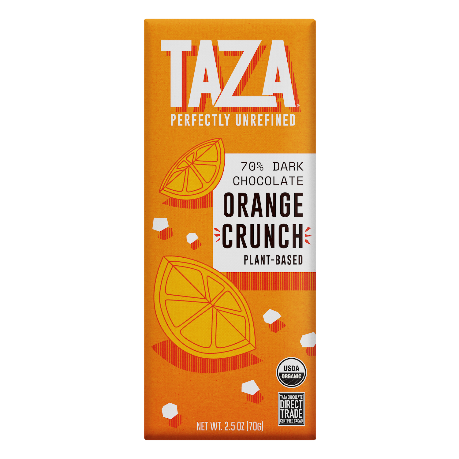 Taza Chocolate 70% Dark Orange Crunch Bar