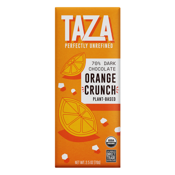 Taza Chocolate 70% Dark Orange Crunch Bar