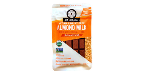 Taza dairy-free Almond Milk Chocolate bar with Quinoa Crunch