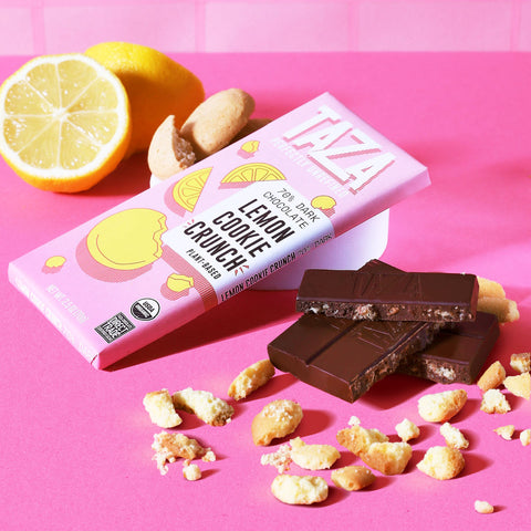 Taza Chocolate 70% dark Lemon Cookie Crunch Bar