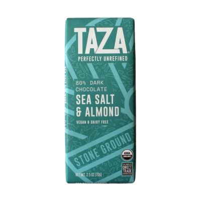 Taza 80% cacao Sea Salt & Almond chocolate bar