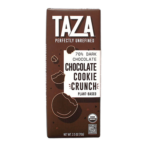 Taza Chocolate 70% dark Chocolate Cookie Crunch Bar