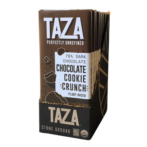 Taza Chocolate 70% dark Chocolate Cookie Crunch Bar case of 10
