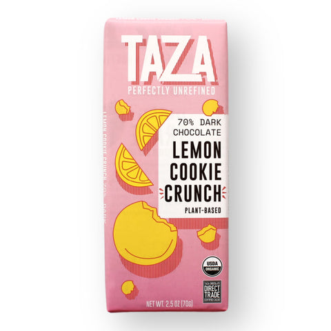 Taza Chocolate 70% dark Lemon Cookie Crunch Bar