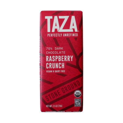 Taza Raspberry Crunch dark chocolate bar