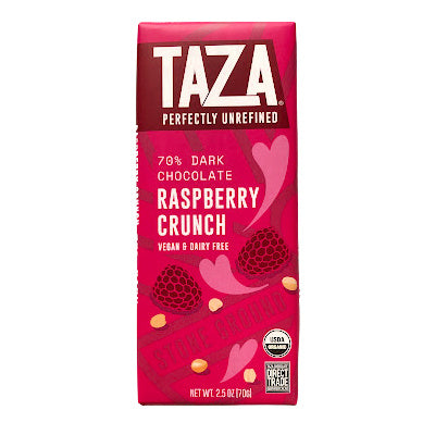 Taza Valentine's Day Raspberry Crunch chocolate bar