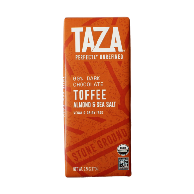 Taza 60% cacao Toffee Almond & Sea Salt chocolate bar