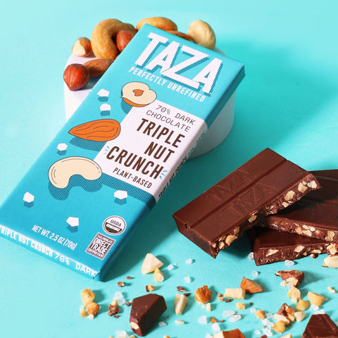 Taza Chocolate 70% dark Triple Nut Crunch Bar